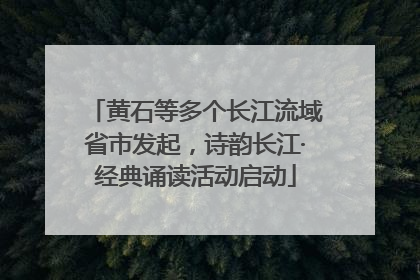 黄石等多个长江流域省市发起，诗韵长江·经典诵读活动启动