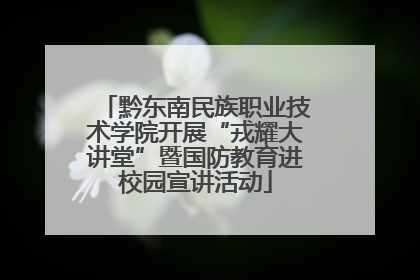 黔东南民族职业技术学院开展“戎耀大讲堂”暨国防教育进校园宣讲活动