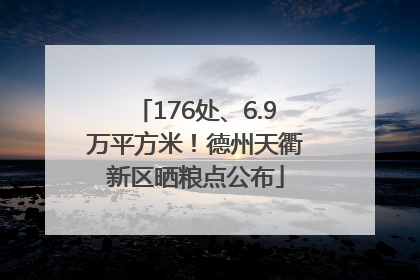 176处、6.9万平方米！德州天衢新区晒粮点公布
