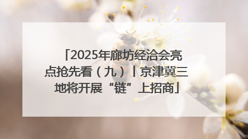 2025年廊坊经洽会亮点抢先看（九）丨京津冀三地将开展“链”上招商