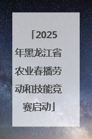 2025年黑龙江省农业春播劳动和技能竞赛启动