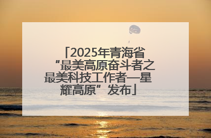 2025年青海省“最美高原奋斗者之最美科技工作者—星耀高原”发布