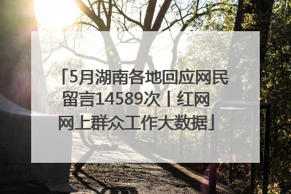 5月湖南各地回应网民留言14589次丨红网网上群众工作大数据